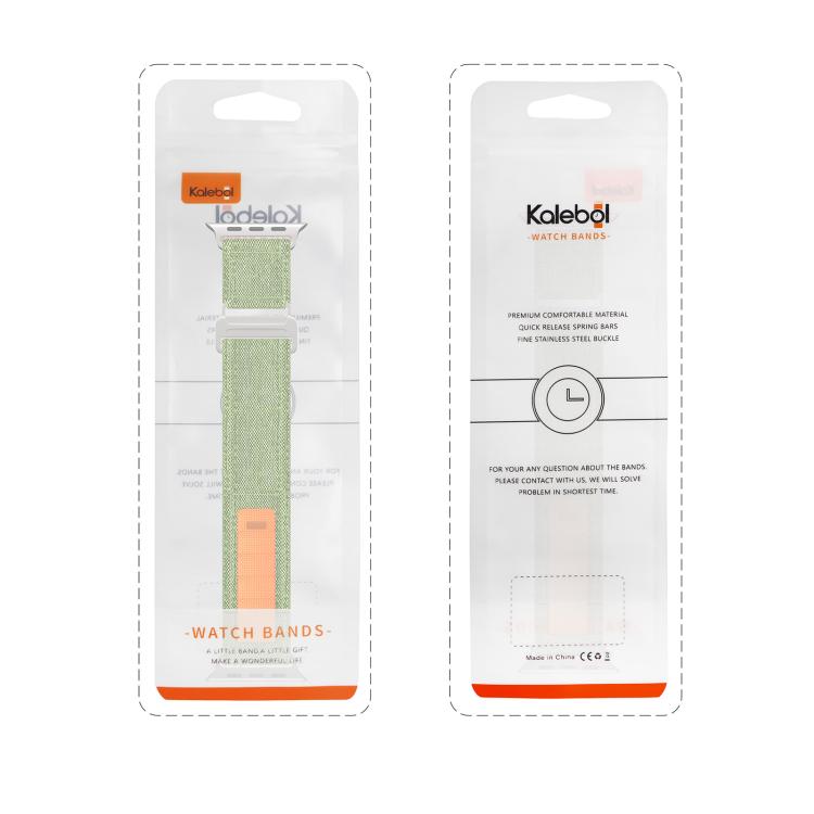 For Apple Watch 46mm / 49mm / 45mm / 44mm Kalebol Canvas Pattern Nylon Loop Strap(Black) - Watch Bands by Kalebol | Online Shopping South Africa | PMC TechLife | Buy Now Pay Later Mobicred