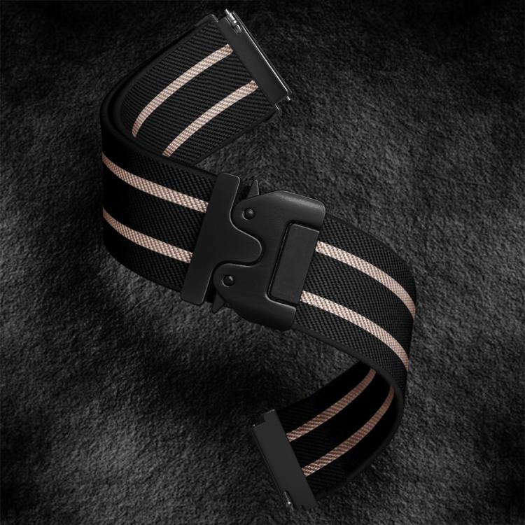 22mm Parachute Buckle Stripe Nylon Elastic Braided Watch Band(Black Starlight) - free shipping - PMc TechLife - Order now!