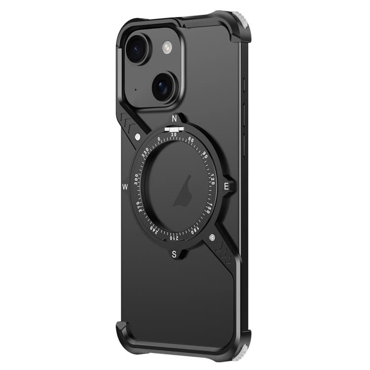 For iPhone 14 S Shaped 360 Holder Airbag Frameless MagSafe Metal Phone Case(Black) - free shipping - PMC TechLife - Order now!