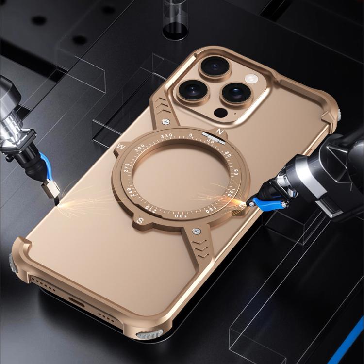 For iPhone 13 Pro S Shaped 360 Holder Airbag Frameless MagSafe Metal Phone Case(Space Gray) - free shipping - PMC TechLife - Order now!
