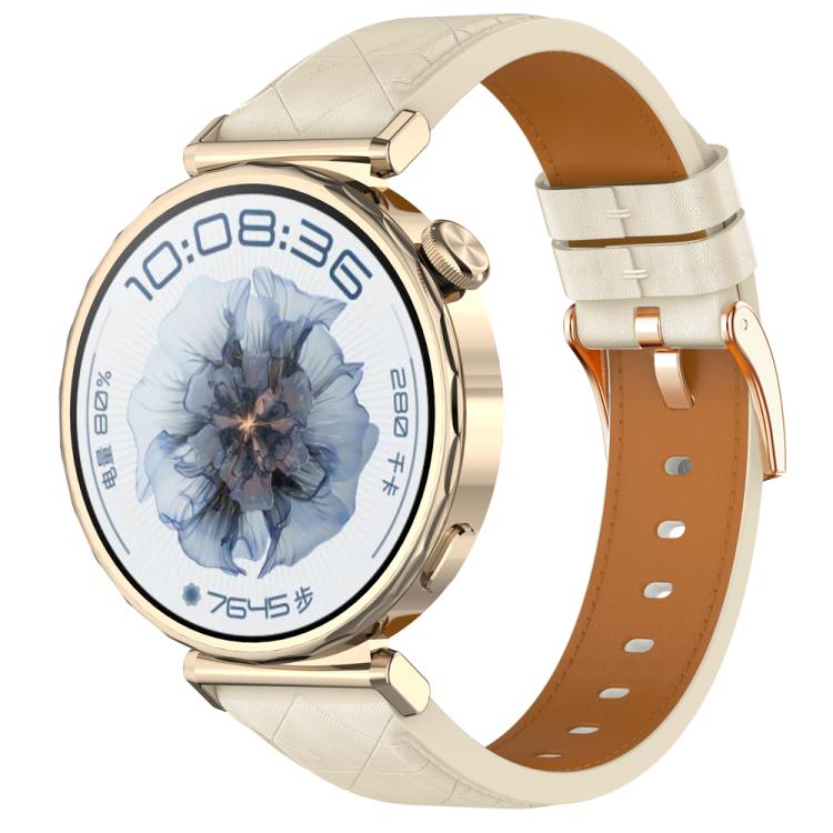18mm Square Leather Rose Gold Buckle Watch Band(Apricot) - free shipping - PMc TechLife - Order now!