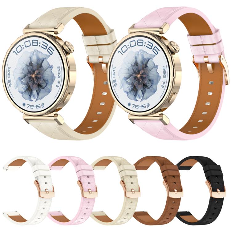 18mm Square Leather Rose Gold Buckle Watch Band(Pink) - free shipping - PMc TechLife - Order now!