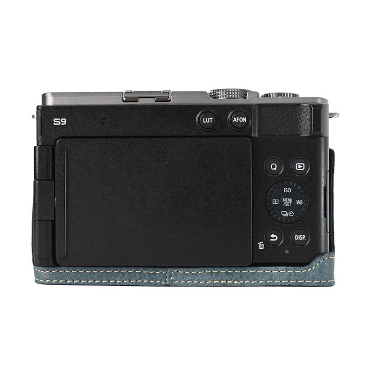 For Panasonic LUMIX S9 Litchi Texture PU Leather Camera Half Case Base(Blue) - free shipping - PMC TechLife - Order now!