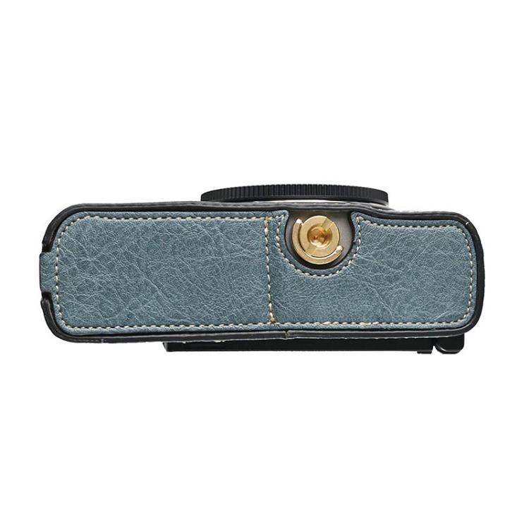 For Panasonic LUMIX S9 Litchi Texture PU Leather Camera Half Case Base(Blue) - free shipping - PMC TechLife - Order now!