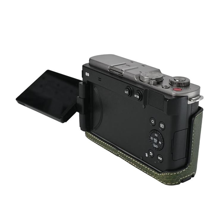 For Panasonic LUMIX S9 Litchi Texture PU Leather Camera Half Case Base(Green) - free shipping - PMC TechLife - Order now!