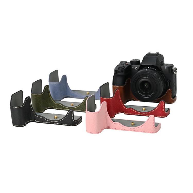 For Nikon Z50II Litchi Texture PU Leather Camera Half Case Base(Pink) - free shipping - PMC TechLife - Order now!