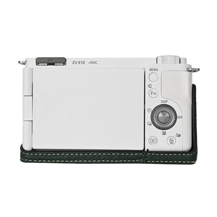 For Sony ZV-E10 Litchi Texture PU Leather Camera Half Case Base(Green) - free shipping - PMC TechLife - Order now!