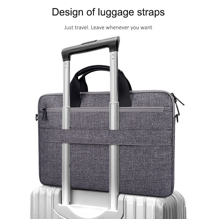 ST08 Handheld Briefcase Carrying Storage Bag with Shoulder Strap for 15.4 inch Laptop(Grey) - 15 inch by PMC Jewellery | Online Shopping South Africa | PMC Jewellery | Buy Now Pay Later Mobicred