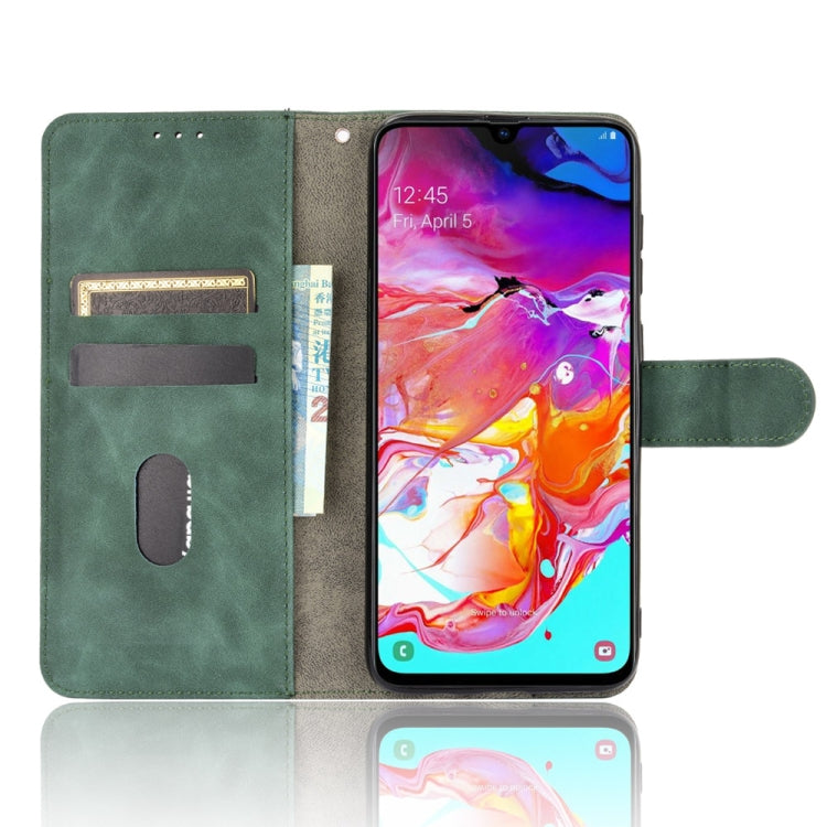 For Samsung Galaxy A70 Solid Color Skin Feel Magnetic Buckle Horizontal Flip Calf Texture PU Leather Case with Holder & Card Slots & Wallet(Green) - Galaxy Phone Cases by PMC Jewellery | Online Shopping South Africa | PMC Jewellery