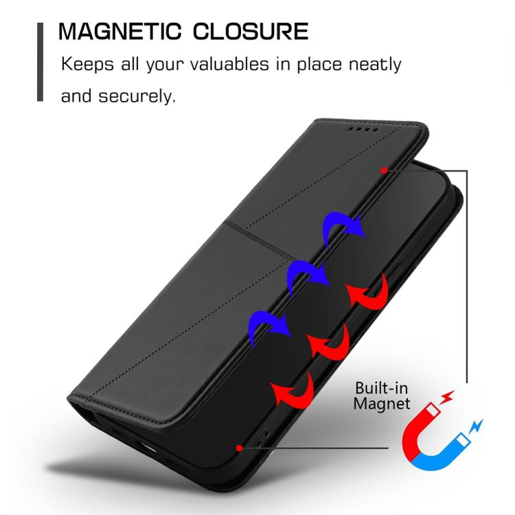 For iPhone 17 Strong Magnetic Frosted Flip Leather Phone Case(Black) - free shipping - PMc TechLife - Order now!