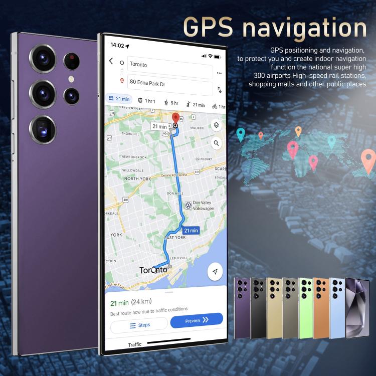 S24 Ultra / S7, 4GB+128GB, 6.75 inch Android 10 MTK6750 Octa Core, Network: 4G, Dual SIM, Plug:US Plug(Black) - free shipping - PMc TechLife - Order now!