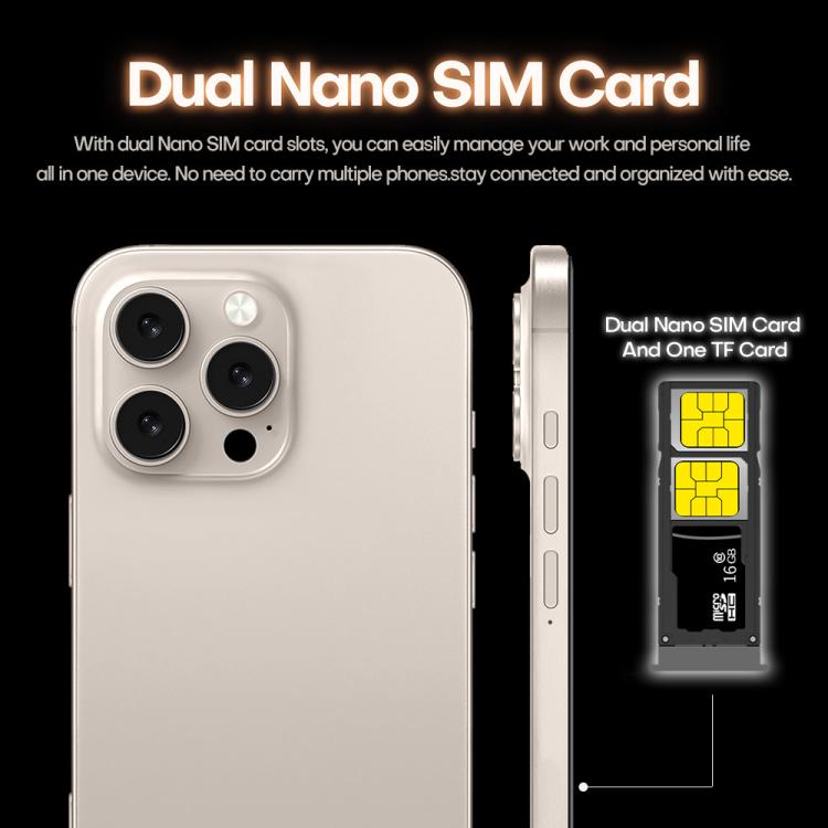 I16 Pro Max / PDQ6, 4GB+64GB, 6.58 inch Android 10 MTK6739 Quad Core, Network: 4G, Dual SIM, Plug:EU Plug(White) - free shipping - PMc TechLife - Order now!
