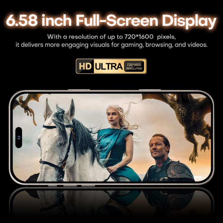 I16 Pro Max / PDQ6, 4GB+64GB, 6.58 inch Android 10 MTK6739 Quad Core, Network: 4G, Dual SIM, Plug:EU Plug(White) - free shipping - PMc TechLife - Order now!