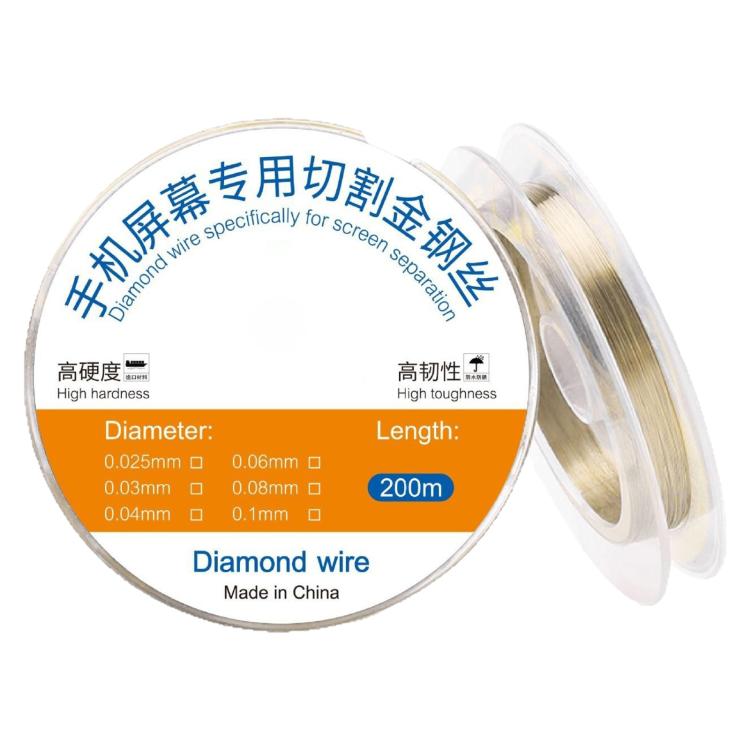 200m Screen Separation Specifically Diamond Cutting Wire, Diameter:0.04mm - free shipping - PMC TechLife - Order now!
