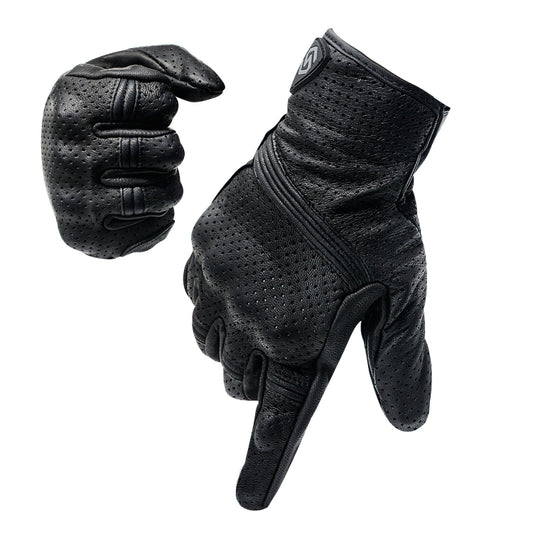 WUPP CS-1049A Outdoor Motorcycle Cycling Breathable Leather Full Finger Gloves with Holes, Size:M(Black) - Locomotive Gloves by WUPP | Online Shopping South Africa | PMC Jewellery | Buy Now Pay Later Mobicred