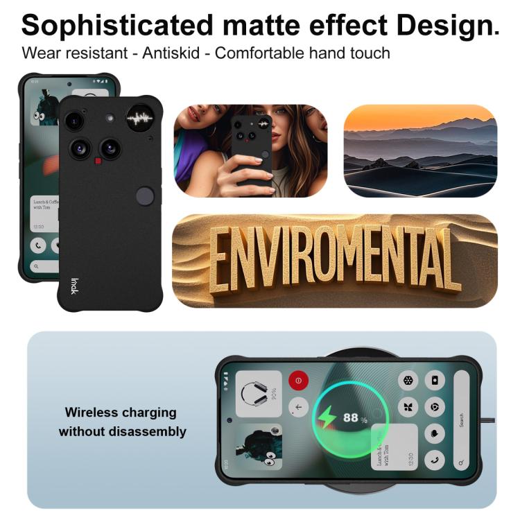 For Nothing Phone 3 imak Shockproof Airbag TPU Phone Case(Matte Black) - free shipping - PMC TechLife - Order now!
