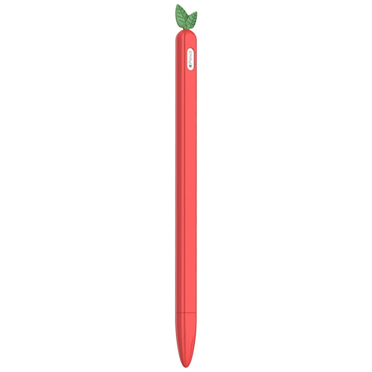 For Apple Pencil 2 Contrasting Color Mint Leaf Silicone Non-slip Protective Cover(Red) - Pencil Accessories by PMC Jewellery | Online Shopping South Africa | PMC Jewellery | Buy Now Pay Later Mobicred