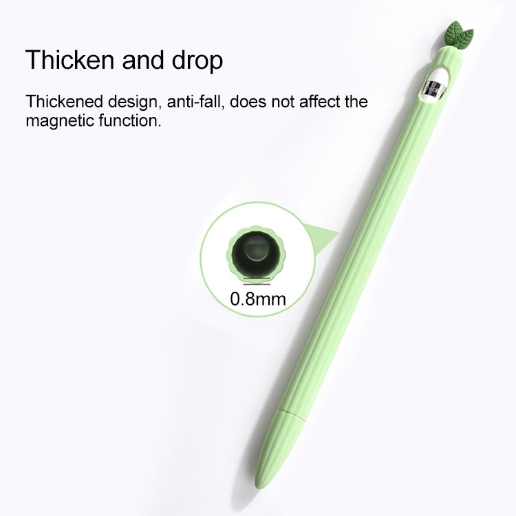 For Apple Pencil 2 Contrasting Color Mint Leaf Silicone Non-slip Protective Cover(Orange) - Pencil Accessories by PMC Jewellery | Online Shopping South Africa | PMC Jewellery | Buy Now Pay Later Mobicred