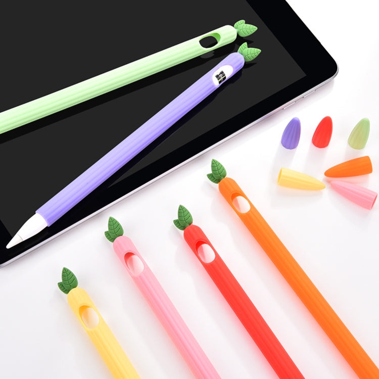 For Apple Pencil 2 Contrasting Color Mint Leaf Silicone Non-slip Protective Cover(Orange) - Pencil Accessories by PMC Jewellery | Online Shopping South Africa | PMC Jewellery | Buy Now Pay Later Mobicred
