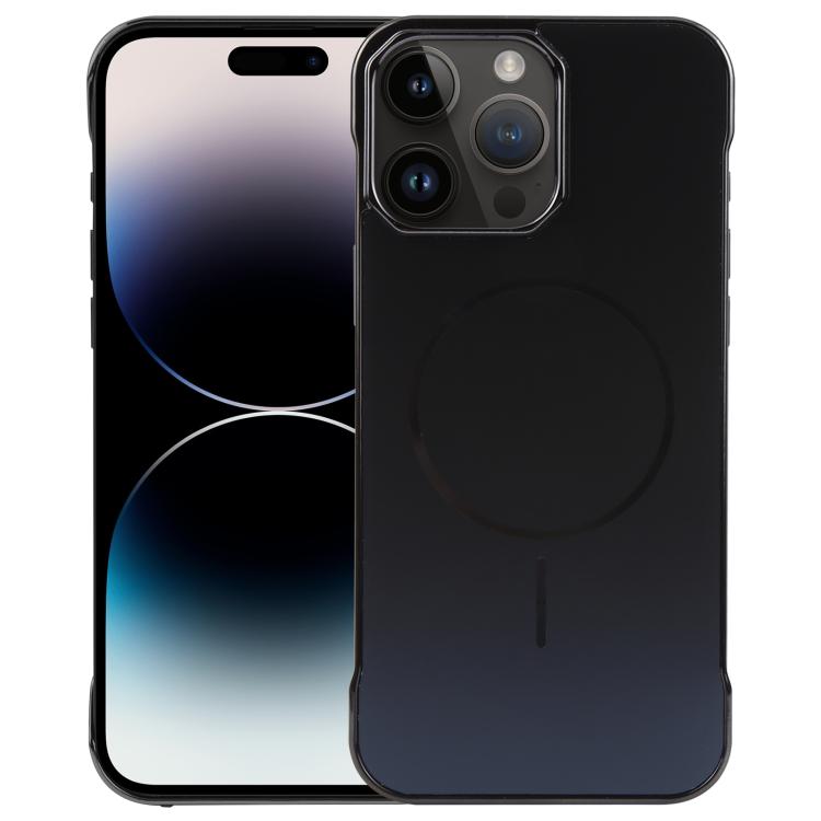 For iPhone 14 Pro Electroplating Frameless Frosted Anti-Glare PC MagSafe Phone Case(Black) - free shipping - PMC TechLife - Order now!