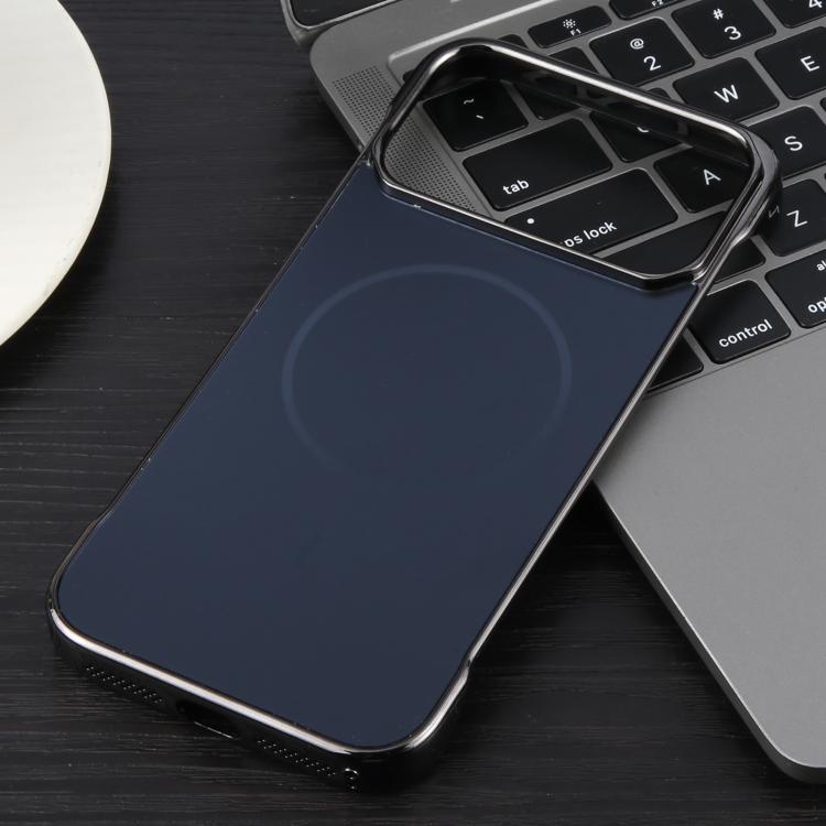 For iPhone 17 Pro Max Electroplating Frameless Frosted Anti-Glare PC MagSafe Phone Case(Black) - free shipping - PMC TechLife - Order now!
