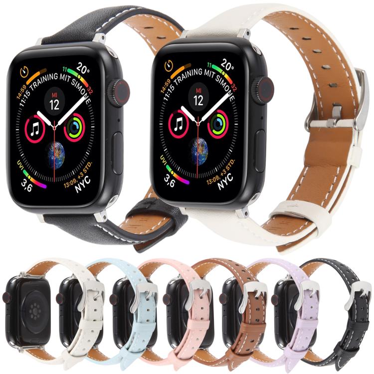 For Apple Watch 42mm / 41mm / 40mm / 38mm Silk Microfiber Leather Watch Band(Brown) - Watch Bands by PMC TechLife | Online Shopping South Africa | PMC TechLife | Buy Now Pay Later Mobicred