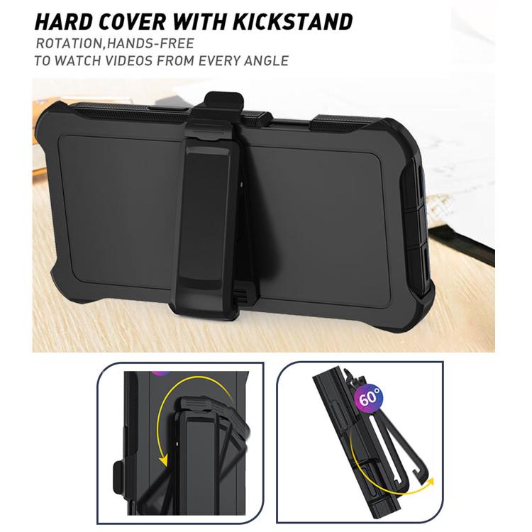 For iPhone 17 Air Kalebol Shockproof PC Hybrid TPU Phone Case with Back Clip(Black) - free shipping - PMC TechLife - Order now!