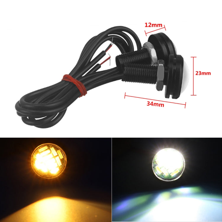 10 PCS 23mm 12LEDs SMD-4014 DC9-80V Motorcycle Eagle Eye Light(White and Yellow Light) - free shipping - PMC TechLife - Order now!