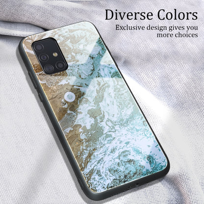 For Samsung Galaxy A51 Marble Pattern Glass Protective Case(DL06) - Galaxy Phone Cases by PMC Jewellery | Online Shopping South Africa | PMC Jewellery