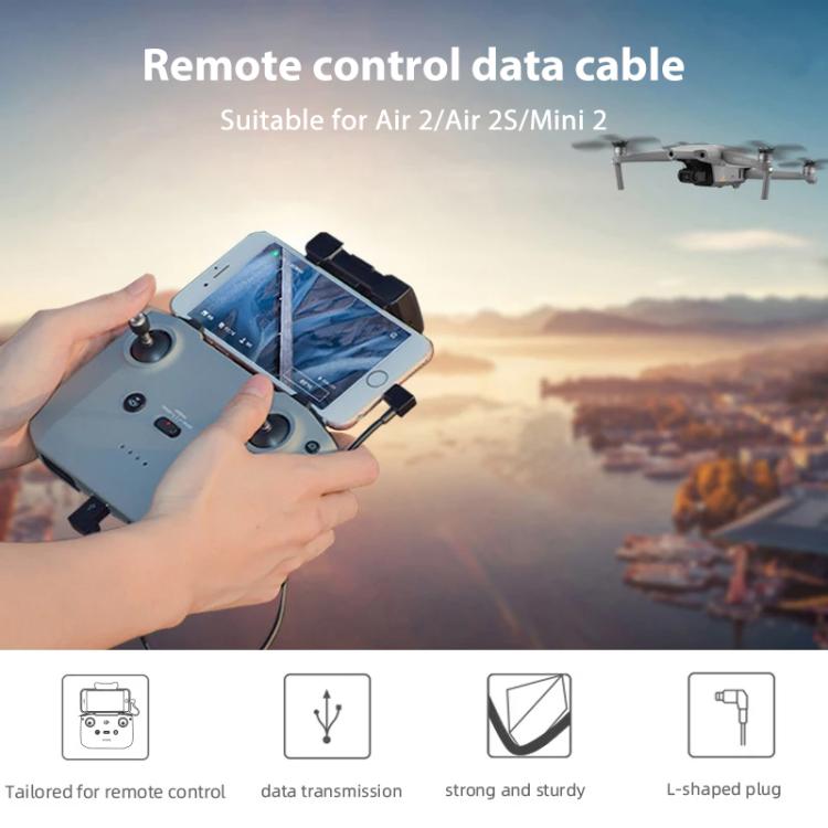 BRDRC Data Cable for DJI Mavic Air 2 / Air 2S / Mini 2, Type:30cm Type-C to Android - free shipping - PMC TechLife - Order now!