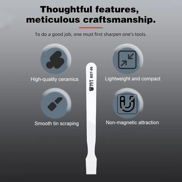 BEST BST-86 Multifunctional Anti-static Anti-magnetic BGA Ceramic Tin Scraper - free shipping - PMC TechLife - Order now!