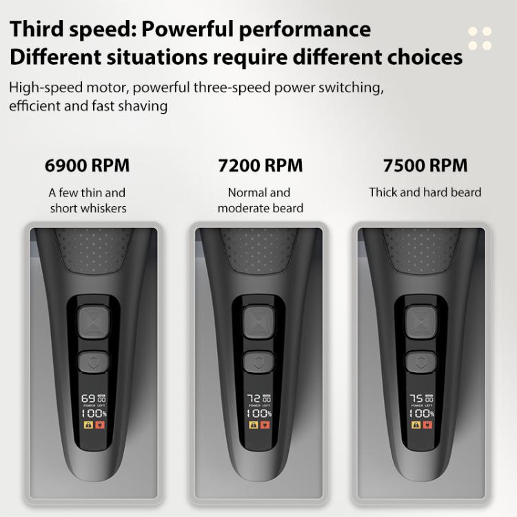 Full Body Washable LED Digital Display Reciprocating Electric Shaver(Exclusive Black) - free shipping - PMC TechLife - Order now!