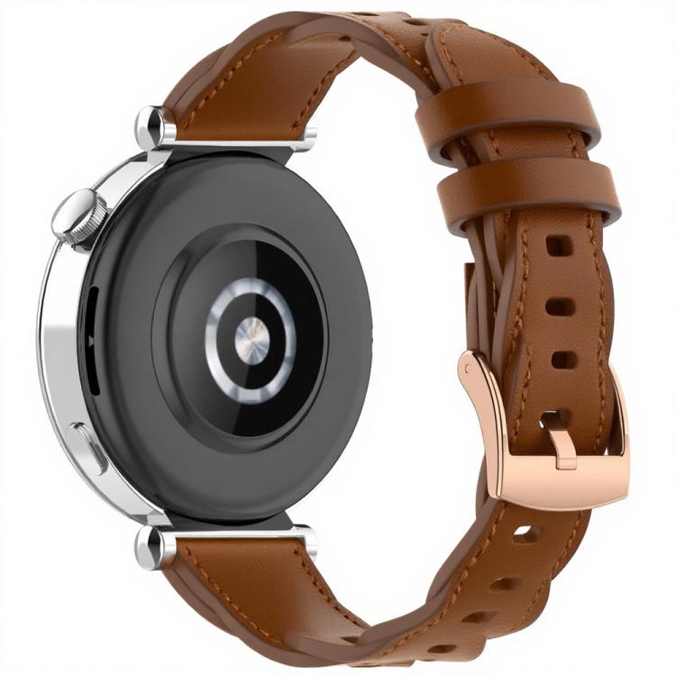 18mm Rose Gold Buckle Twist Leather Watch Band(Brown) - free shipping - PMC TechLife - Order now!