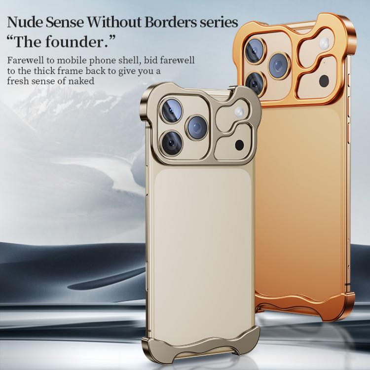 For iPhone 17 Pro Frameless Metal Corner Pad Phone Case with Lens Film(Black) - free shipping - PMC TechLife - Order now!