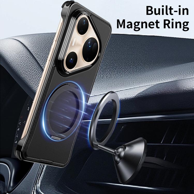 For Huawei Pura 80 Pro 5G Metal Frameless Plain Leather MagSafe Holder Phone Case(Brown) - free shipping - PMC TechLife - Order now!