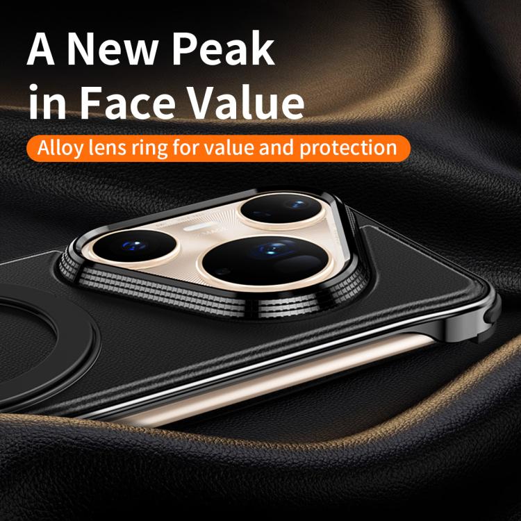 For Huawei Pura 80 Pro 5G Metal Frameless Plain Leather MagSafe Holder Phone Case(Brown) - free shipping - PMC TechLife - Order now!