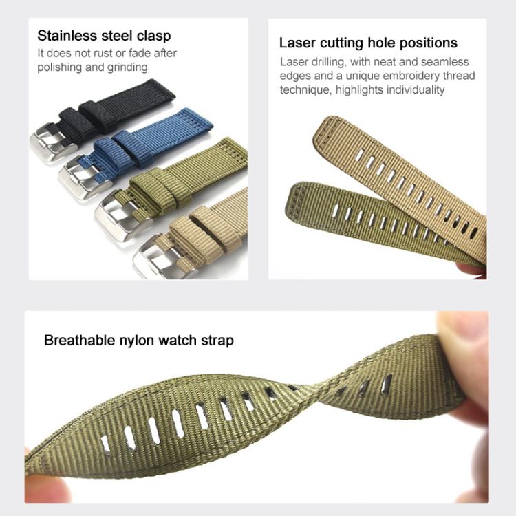 For Samsung Galaxy Watch 7 / 6 / 5 / FE xDfind Two-section Nylon Watch Band(Blue) - free shipping - PMC TechLife - Order now!