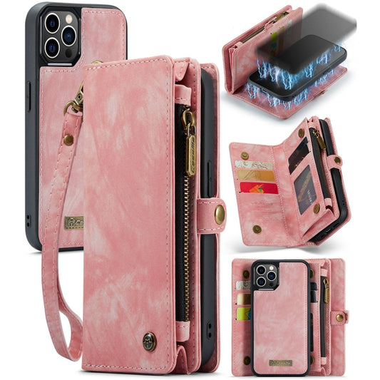 For iPhone 12 Pro Max CaseMe-008 Detachable Multifunctional Wallet Leather Phone Case (Pink) - iPhone 12 Pro Max Cases by CaseMe | Online Shopping South Africa | PMC Jewellery | Buy Now Pay Later Mobicred