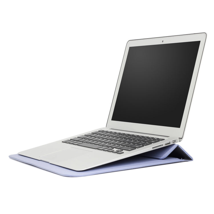 PU Leather Ultra-thin Envelope Bag Laptop Bag for MacBook Air / Pro 15 inch, with Stand Function(Tranquil Blue) - Protective Bags by PMC Jewellery | Online Shopping South Africa | PMC Jewellery | Buy Now Pay Later Mobicred