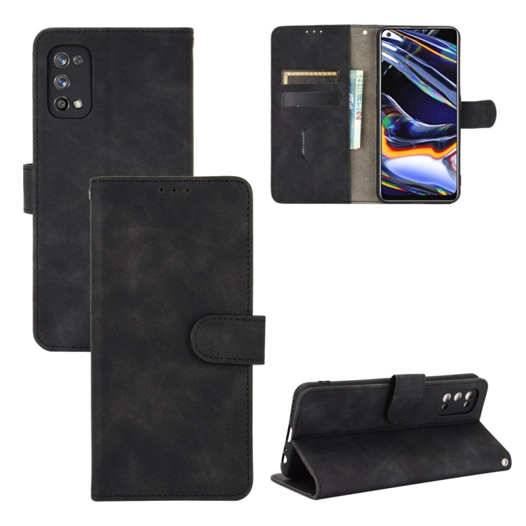For OPPO Realme 7 Pro Solid Color Skin Feel Magnetic Buckle Horizontal Flip Calf Texture PU Leather Case with Holder & Card Slots & Wallet(Black) - Realme Cases by PMC Jewellery | Online Shopping South Africa | PMC Jewellery | Buy Now Pay Later Mobicred