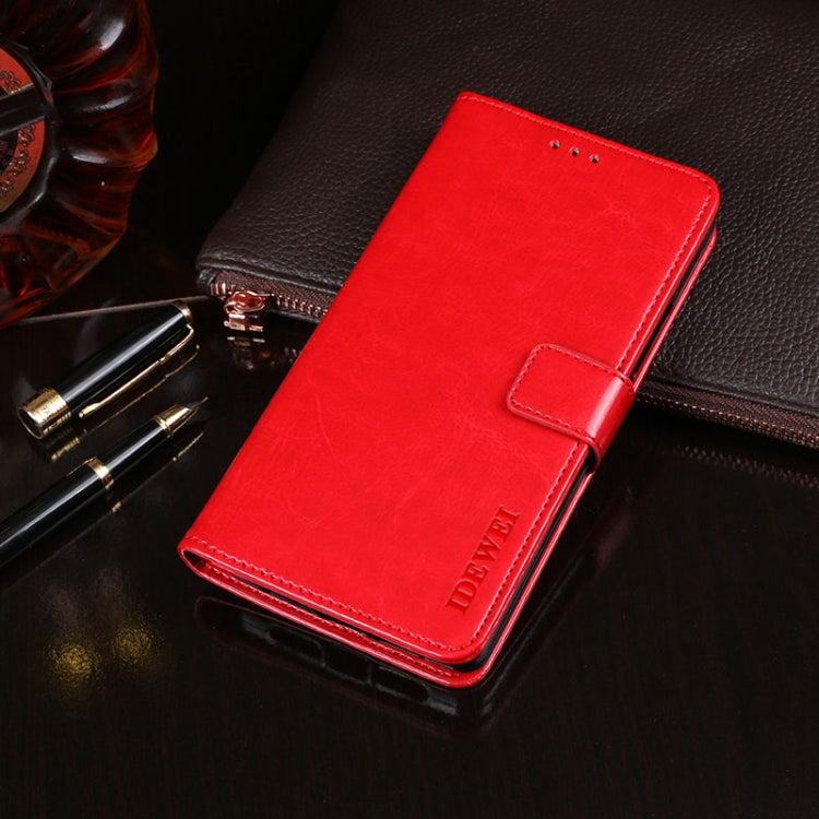 For Blackview BV6900 idewei Crazy Horse Texture Horizontal Flip Leather Case with Holder & Card Slots & Wallet(Red) - More Brand by idewei | Online Shopping South Africa | PMC Jewellery | Buy Now Pay Later Mobicred