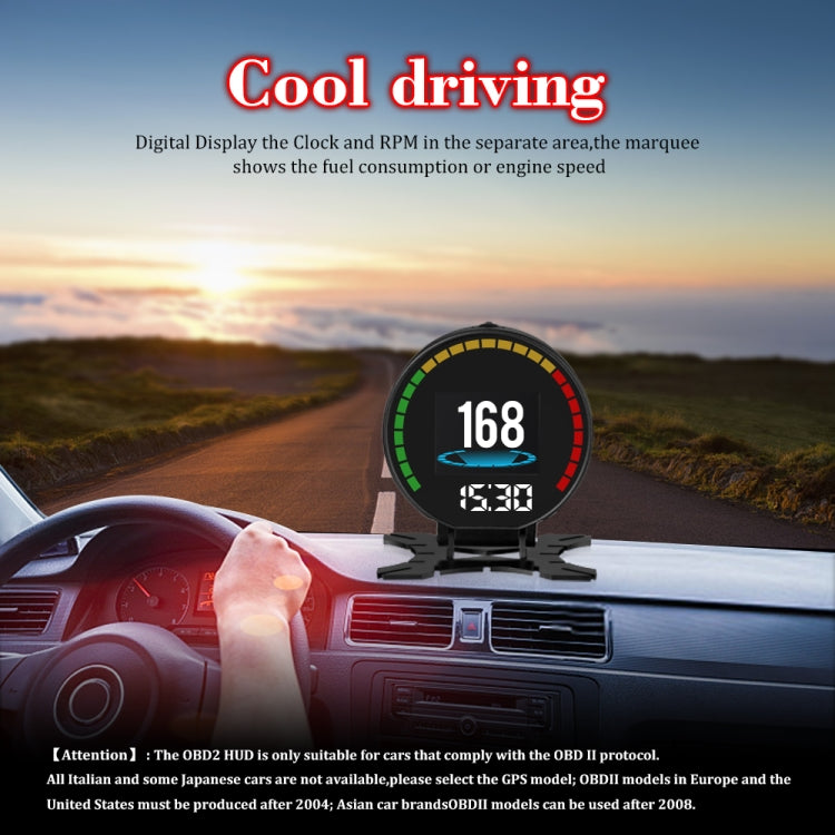 P15 OBD2 Car HUD Head-up Display Water Temperature / Vehicle Speed / Voltage - Head Up Display System by PMC Jewellery | Online Shopping South Africa | PMC Jewellery | Buy Now Pay Later Mobicred