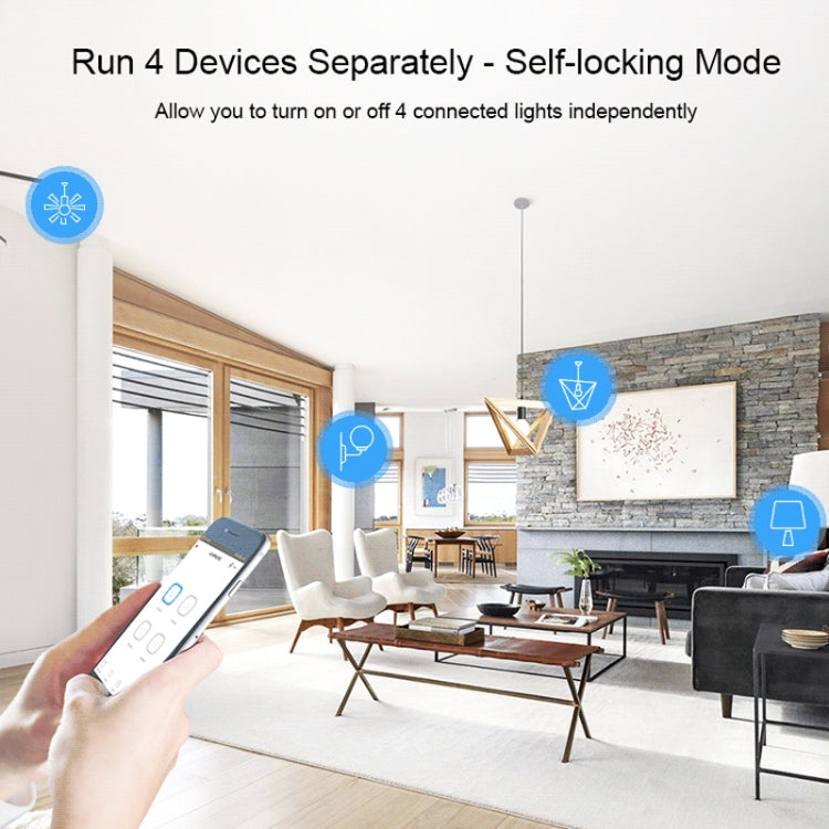 Sonoff 4CHPROR3 Mobile Phone Smart Home Switch Four-way Controller, Support Long-range Control Timing - Smart Switch by Sonoff | Online Shopping South Africa | PMC Jewellery | Buy Now Pay Later Mobicred