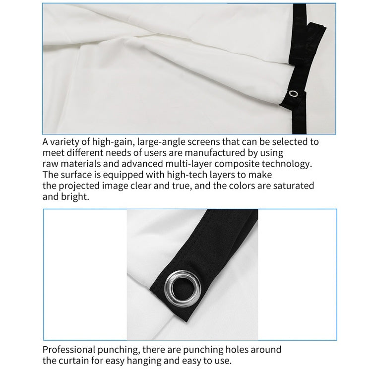 Simple Folding Thin Polyester Projector Film Curtain, Size:120 inch (16:9) Projection Area: 265 x 150cm - free shipping - PMC TechLife - Order now!