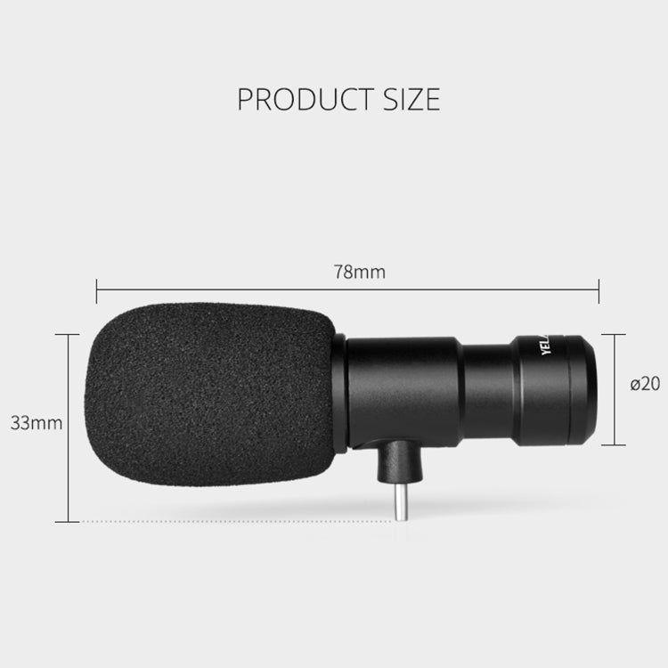 YELANGU MIC06-C Type-C Interface Portable Live Broadcast Interview Mobile Phone Recording Microphone - Microphone by YELANGU | Online Shopping South Africa | PMC Jewellery | Buy Now Pay Later Mobicred