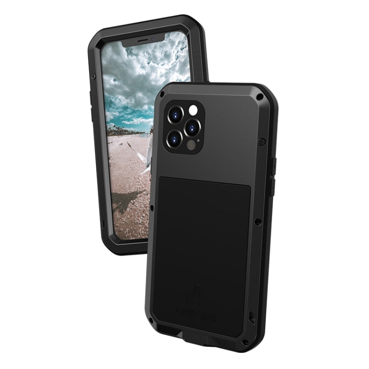 For iPhone 12 Pro LOVE MEI Metal Shockproof Life Waterproof Dustproof Protective Case(Black) - iPhone 12 / 12 Pro Cases by LOVE MEI | Online Shopping South Africa | PMC Jewellery | Buy Now Pay Later Mobicred