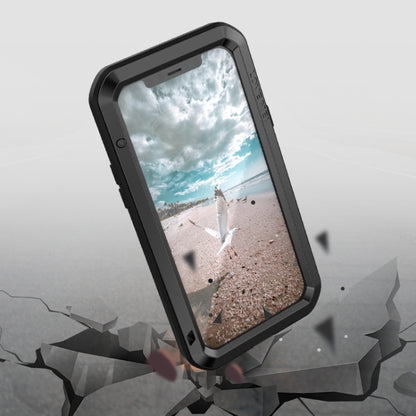 For iPhone 12 Pro LOVE MEI Metal Shockproof Life Waterproof Dustproof Protective Case(Black) - iPhone 12 / 12 Pro Cases by LOVE MEI | Online Shopping South Africa | PMC Jewellery | Buy Now Pay Later Mobicred