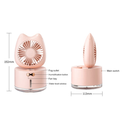 BD-MM1 Cat Shape Household Desktop Rechargeable Spray Humidifier Fan (White) - Electric Fans by PMC Jewellery | Online Shopping South Africa | PMC Jewellery | Buy Now Pay Later Mobicred