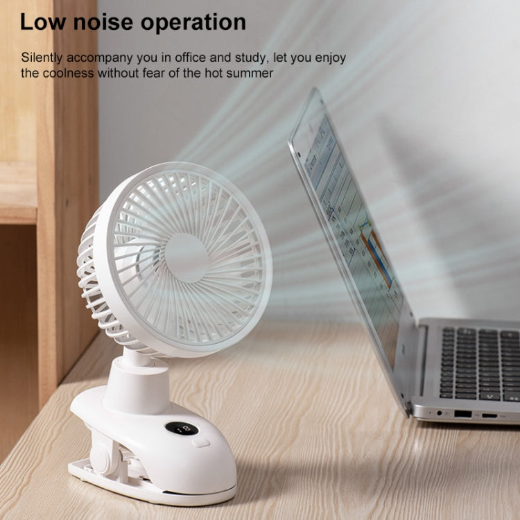 D601Y Portable USB Clip-on Oscillating Small Fan (White) - Electric Fans by PMC Jewellery | Online Shopping South Africa | PMC Jewellery | Buy Now Pay Later Mobicred