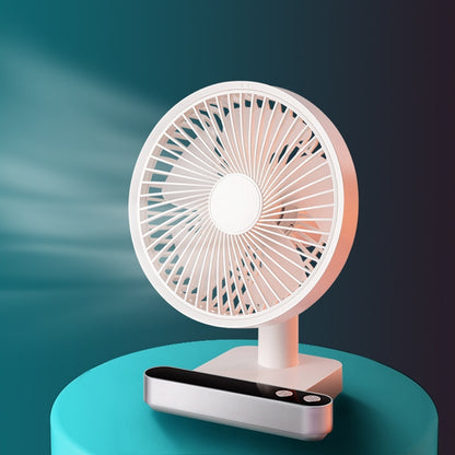 F702 Automatic Shaking Desktop Electric Fan with LED Display (White) - Electric Fans by PMC Jewellery | Online Shopping South Africa | PMC Jewellery | Buy Now Pay Later Mobicred